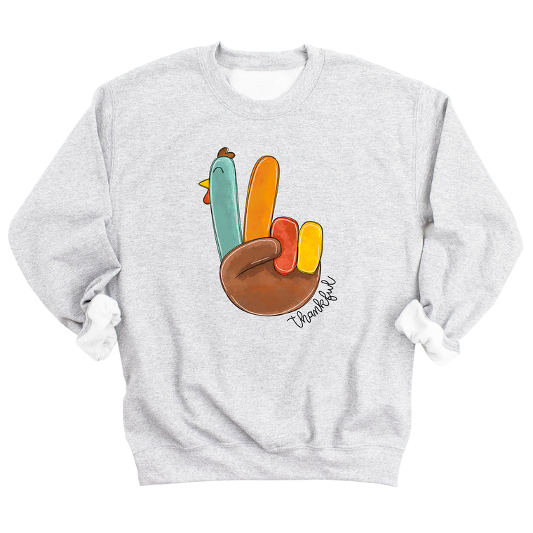Turkey Peace Fingers (Thankful) Sweatshirt