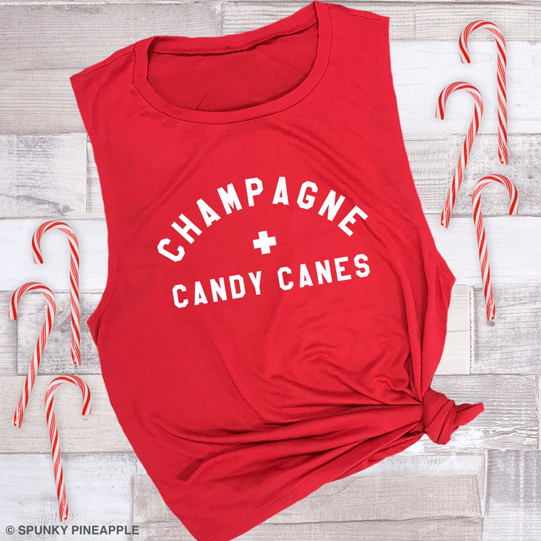 Champagne & Candy Canes Muscle Tee