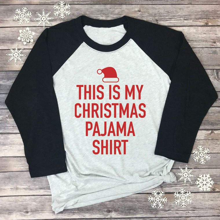 This is My Christmas Pajama Shirt Raglan Tee