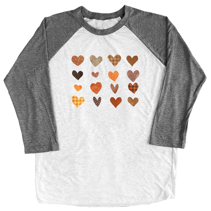 Fall Plaid Hearts Raglan Tee