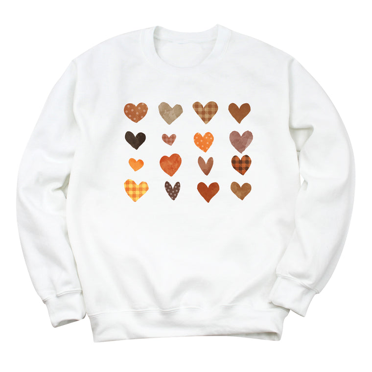 Fall Plaid Hearts Sweatshirt