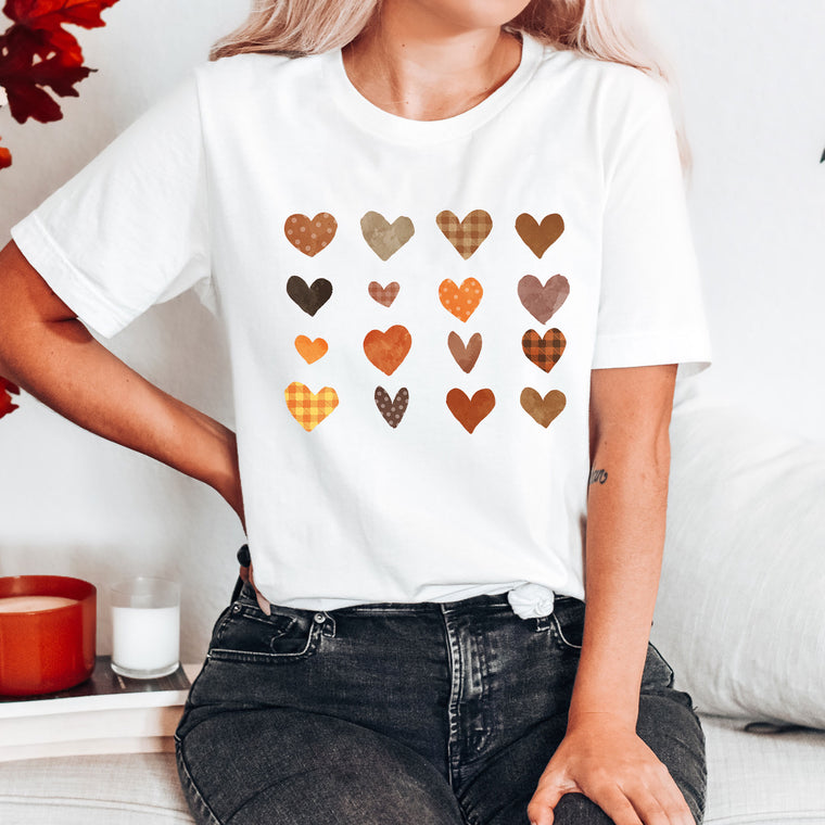 Fall Plaid Hearts Premium Unisex T-Shirt
