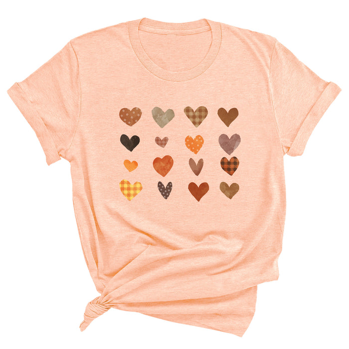 Fall Plaid Hearts Premium Unisex T-Shirt