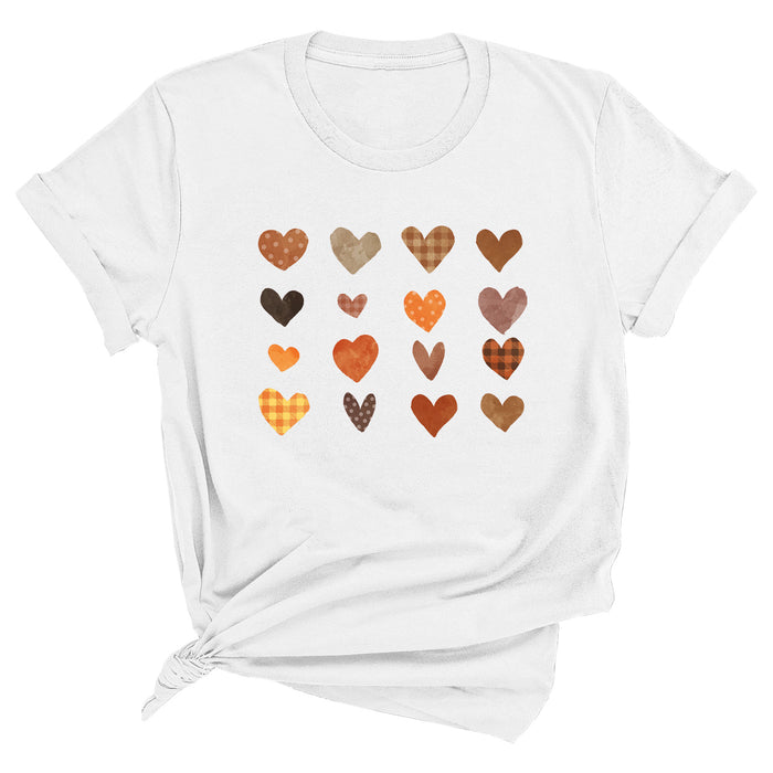 Fall Plaid Hearts Premium Unisex T-Shirt