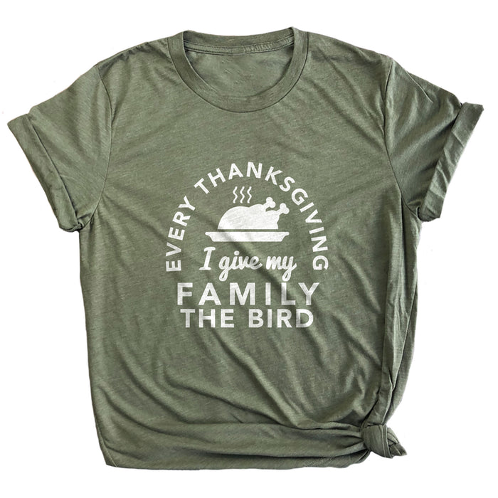 Every Thanksgiving I Give My Family the Bird Premium Unisex T-Shirt