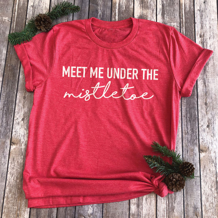 Meet Me Under the Mistletoe Premium Unisex T-Shirt