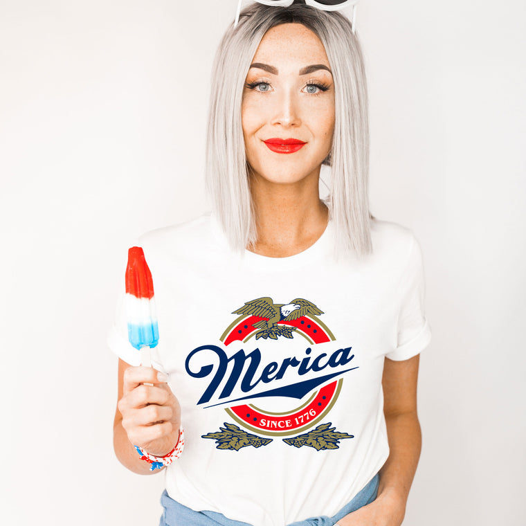 Merica with Eagle Beer Label Premium Unisex T-Shirt