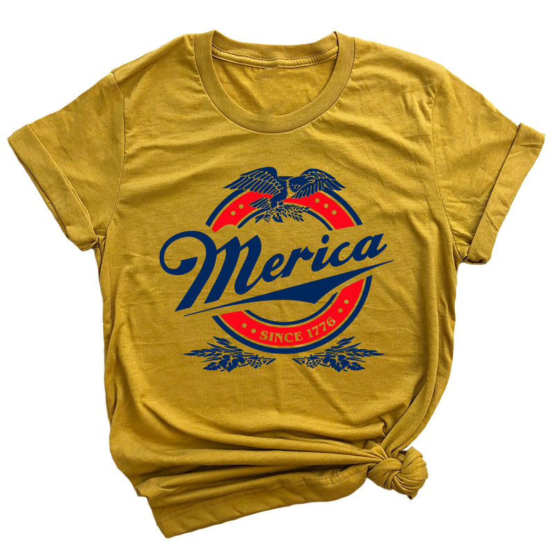 Merica with Eagle Beer Label Premium Unisex T-Shirt