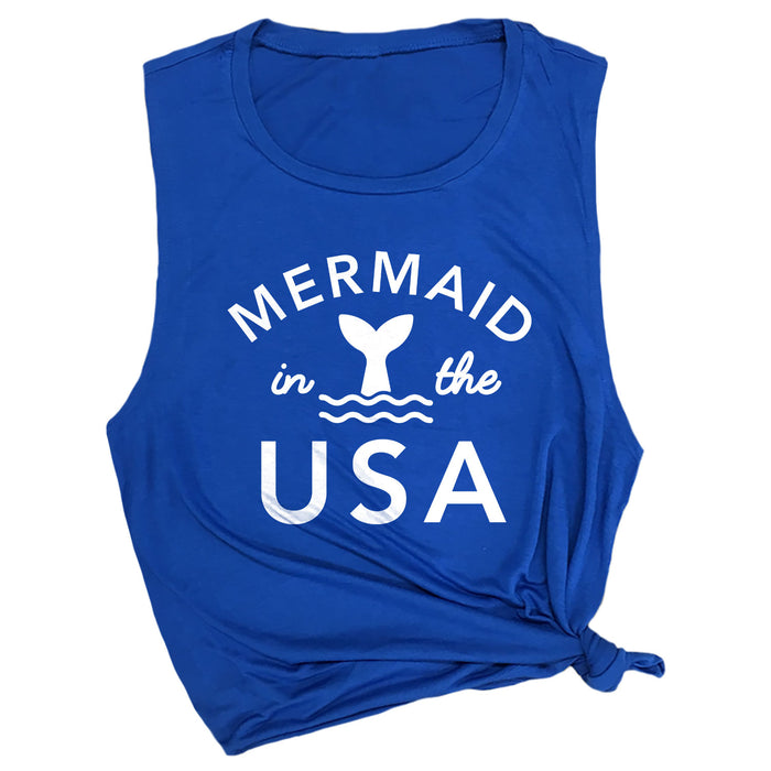Mermaid in the USA Muscle Tee