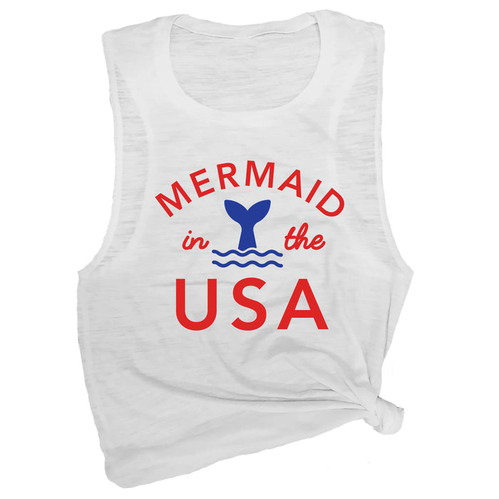 Mermaid in the USA Muscle Tee