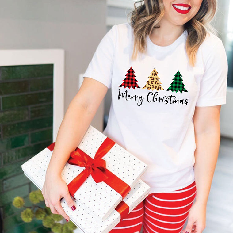 Merry Christmas (3 Trees) Premium Unisex T-Shirt