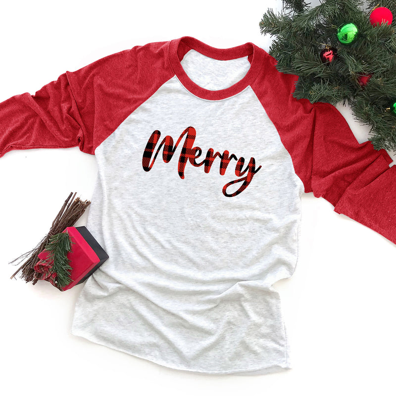 Merry (Plaid) Raglan Tee