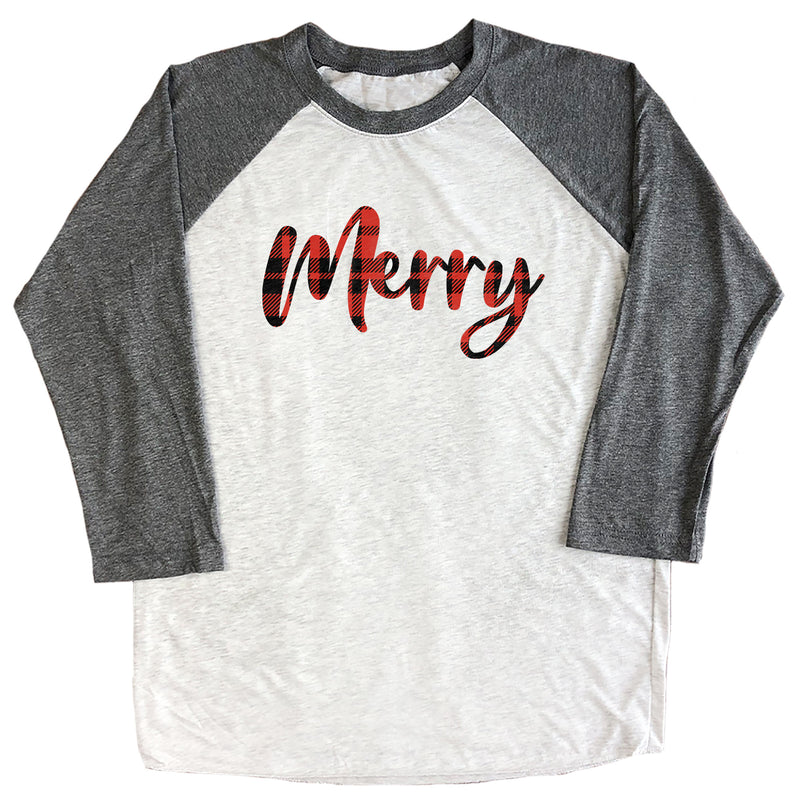 Merry (Plaid) Raglan Tee