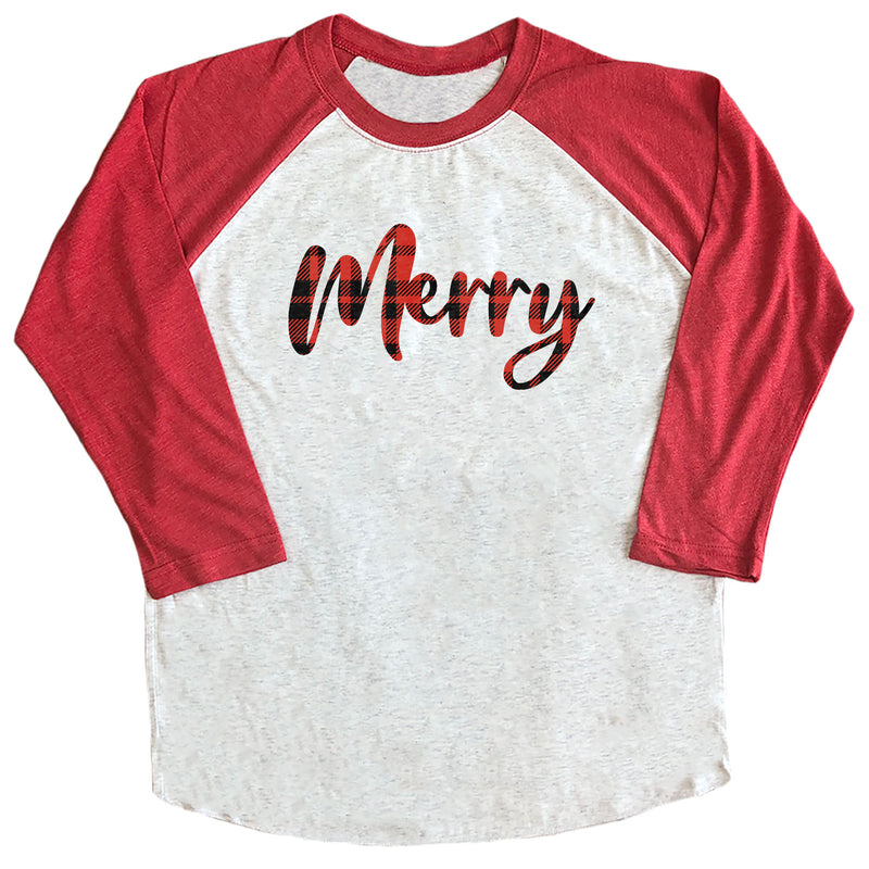 Merry (Plaid) Raglan Tee