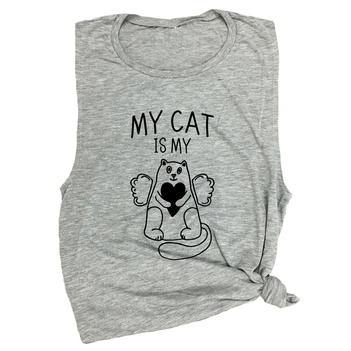 My Cat is My Valentine Muscle Tee