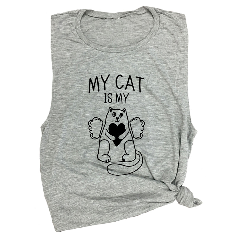 My Cat is My Valentine Muscle Tee