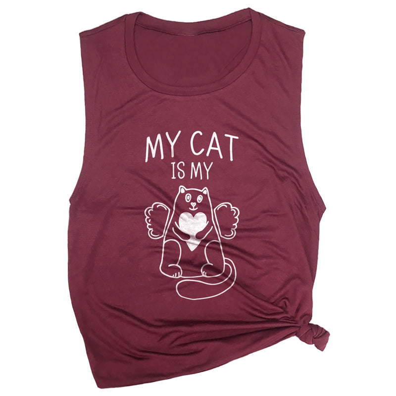 My Cat is My Valentine Muscle Tee