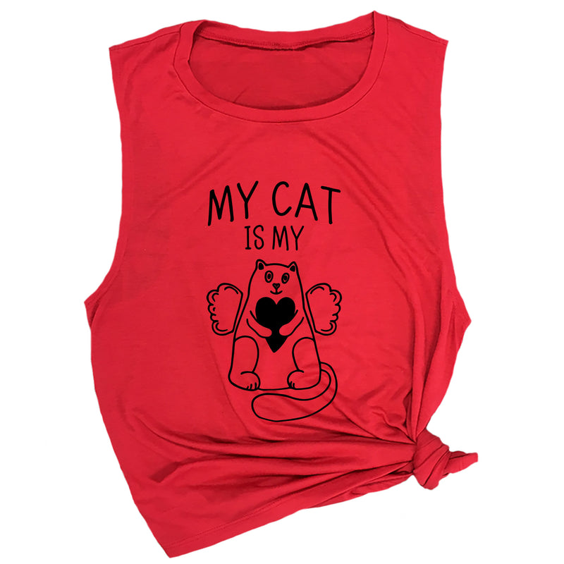 My Cat is My Valentine Muscle Tee