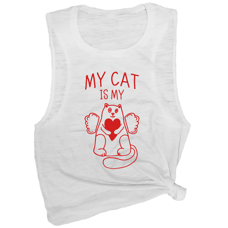 My Cat is My Valentine Muscle Tee