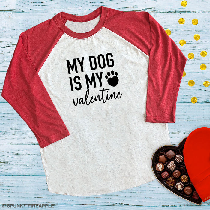 My Dog is My Valentine Raglan Tee