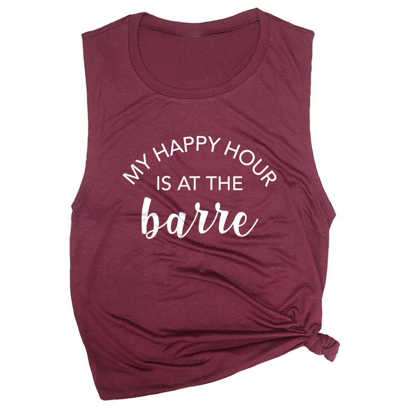 My Happy Hour is at the Barre Muscle Tee