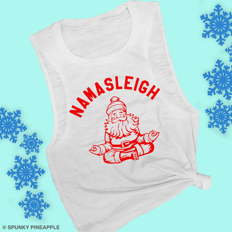 Namasleigh Cute Chrismas Yoga Workout Tee for Women 