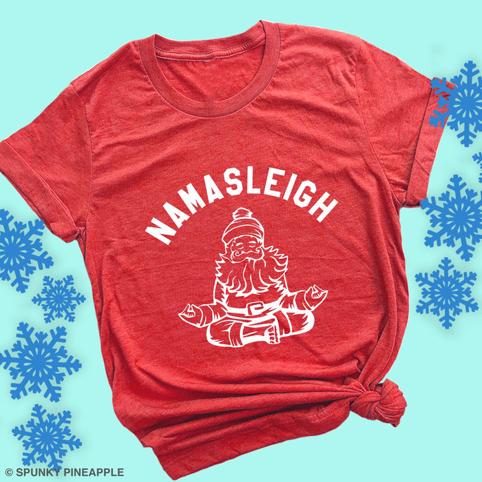 Namasleigh Funny Christmas Yoga Workout Shirt