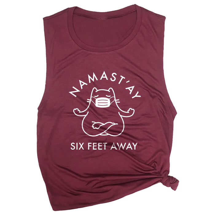 Namast'ay Six Feet Away Muscle Tee