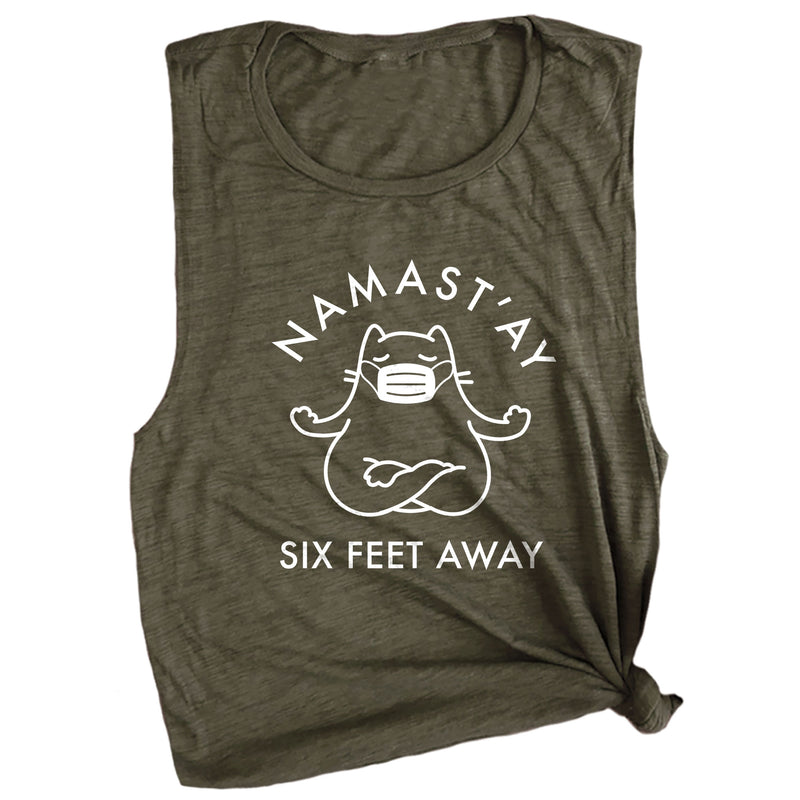 Namast'ay Six Feet Away Muscle Tee