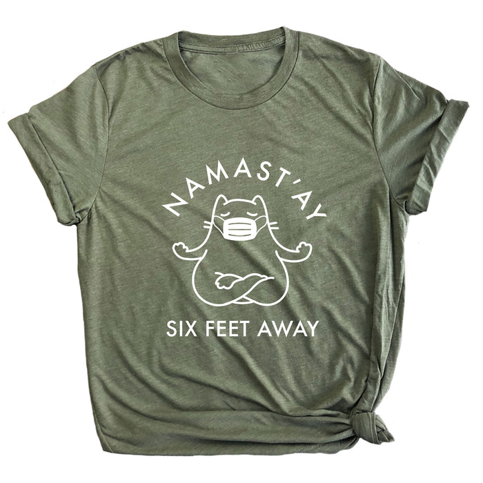 Namast'ay Six Feet Away Premium Unisex T-Shirt