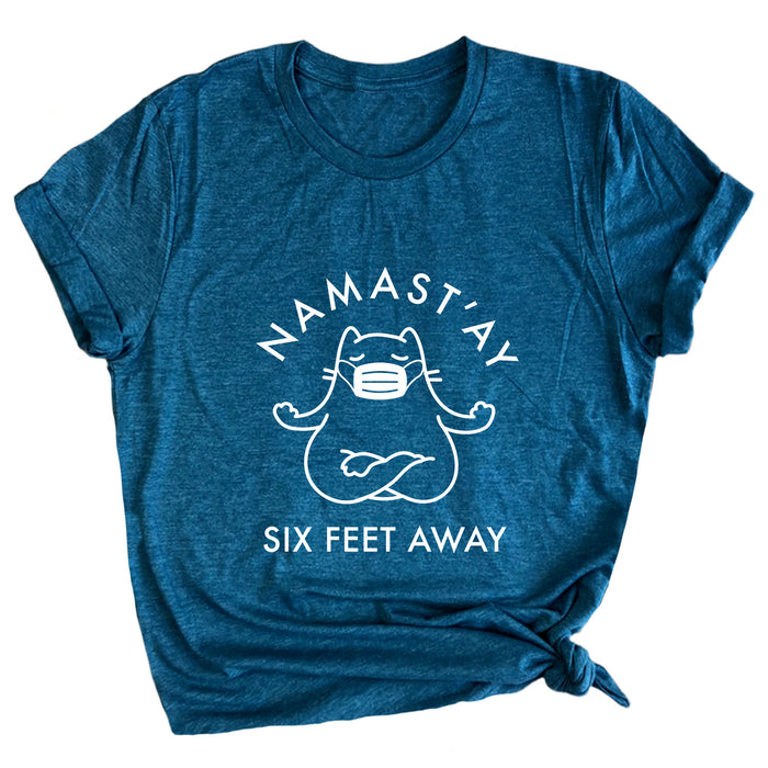 Namast'ay Six Feet Away Premium Unisex T-Shirt