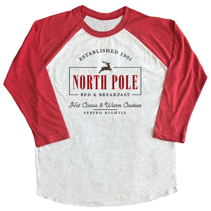 North Pole Bed & Breakfast Raglan Tee