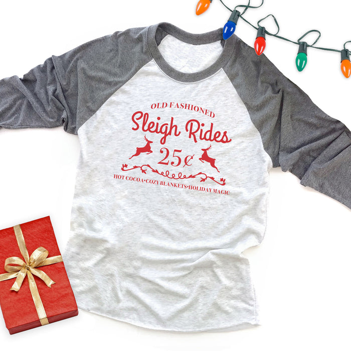 Old Fashioned Sleigh Rides Raglan Tee