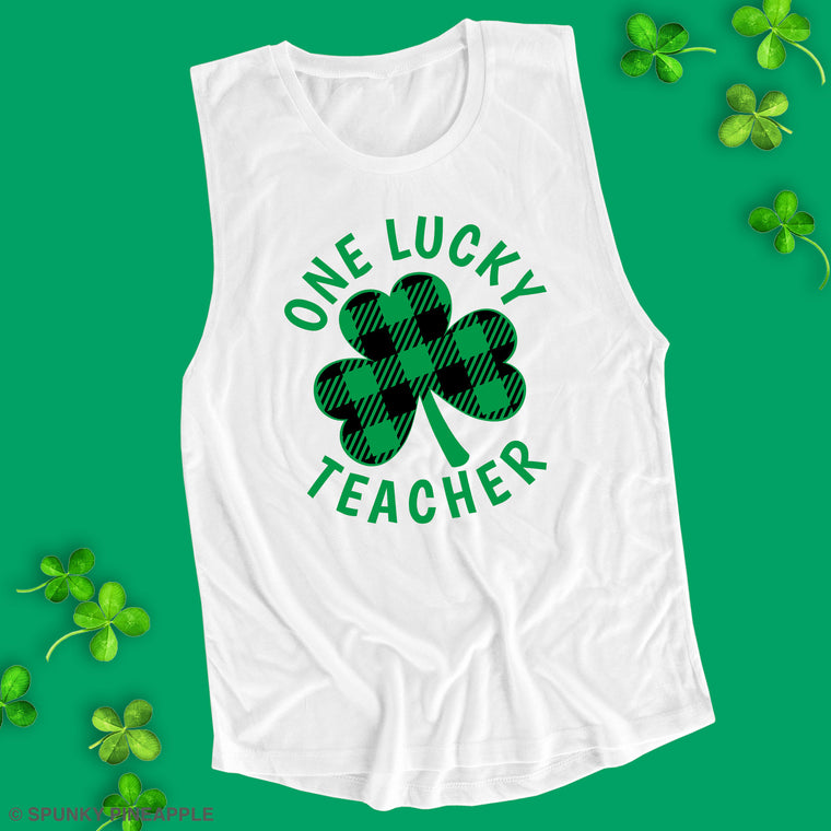 One Lucky Teacher Muscle Tee