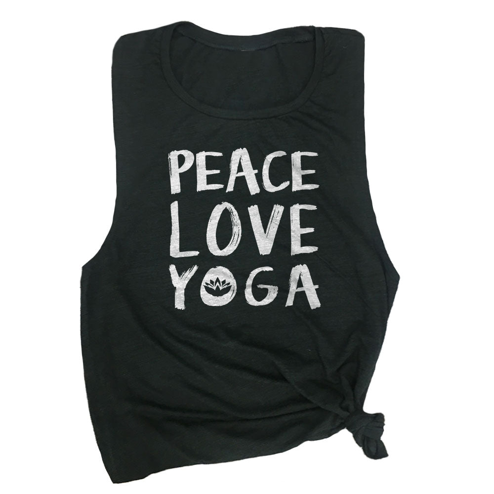 Peace Love Yoga Fitness Muscle Shirt