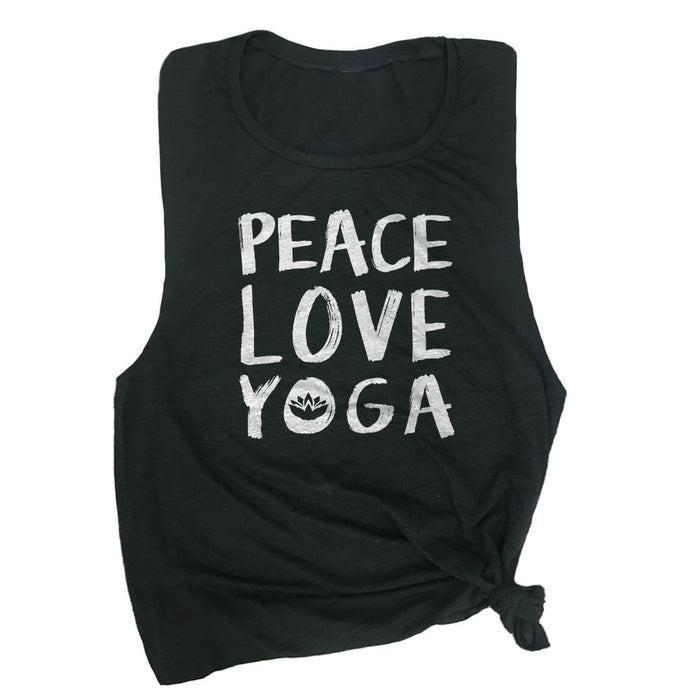 Peace Love Yoga Fitness Muscle Shirt