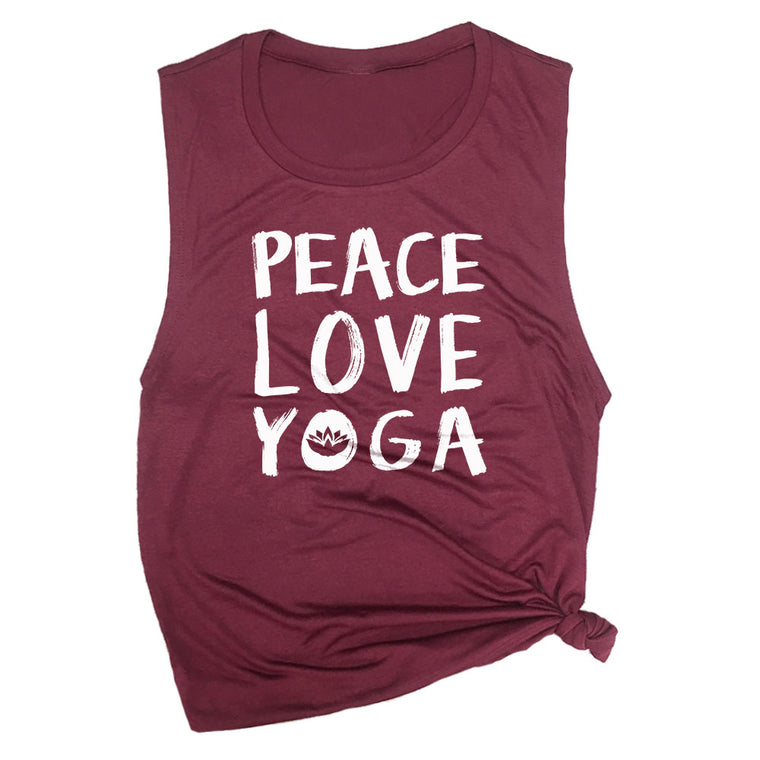 Peace Love Yoga Muscle Tee