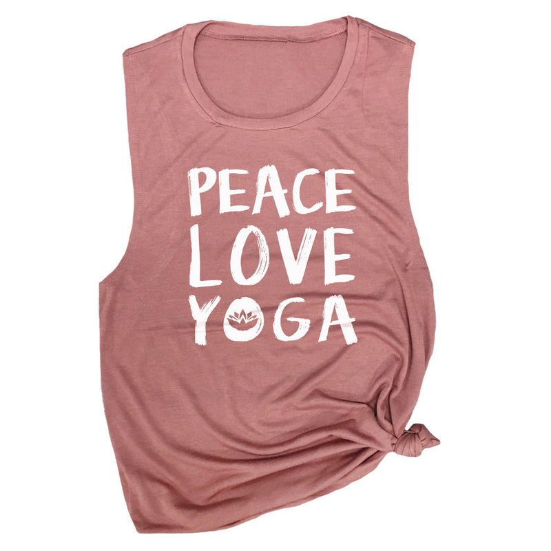 Peace Love Yoga Cute Muscle Tee Shirt