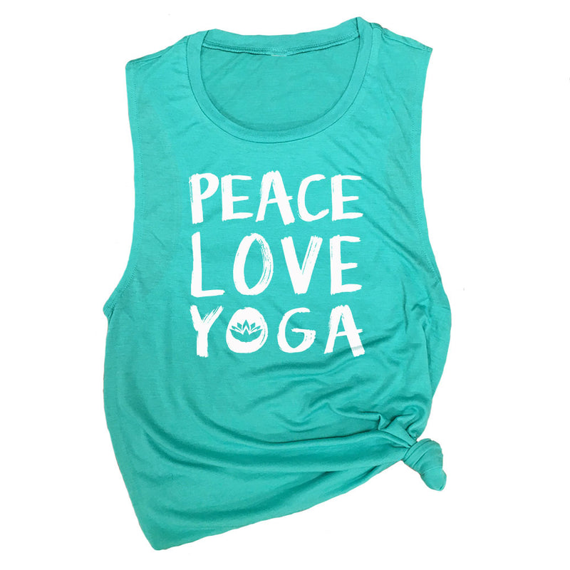 Peace Love Yoga Workout Muscle Clothing Top
