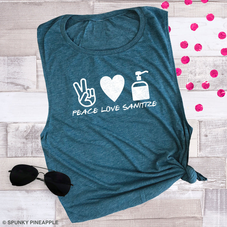 Peace Love Sanitize Muscle Tee
