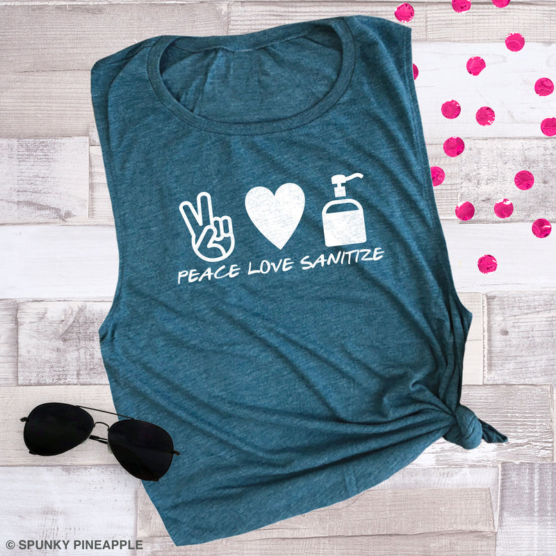Peace Love Sanitize Muscle Tee