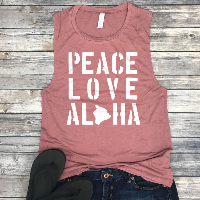 Peace Love Aloha Muscle Tee