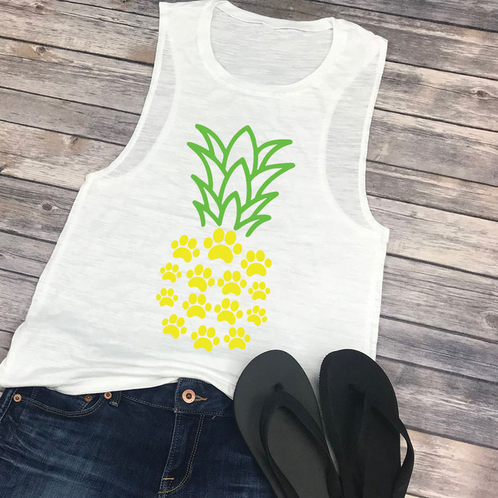 Paw Print Pineapple Muscle Tee