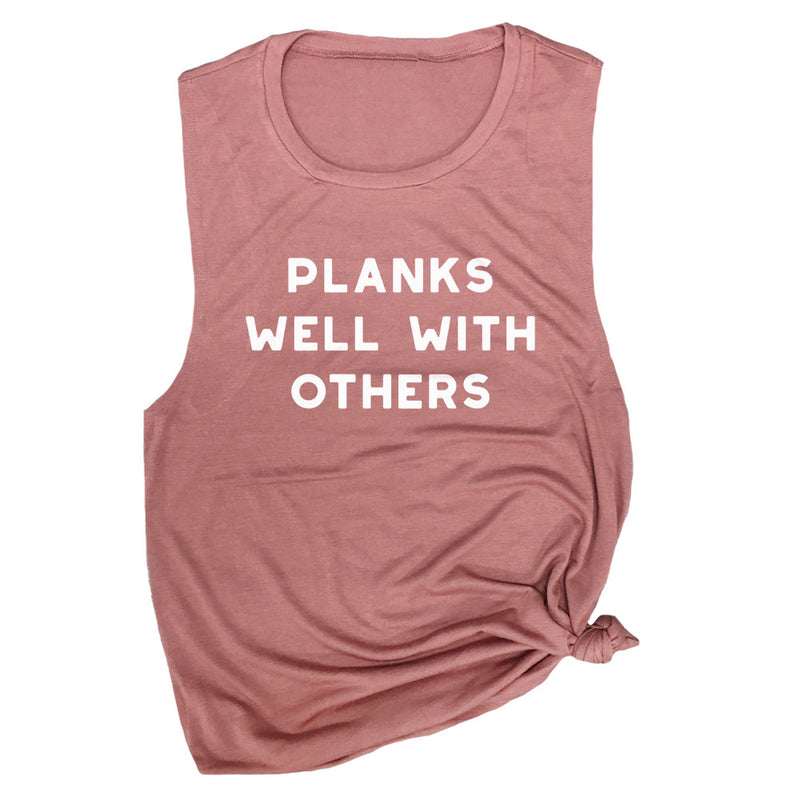 Planks Well With Others Cute Yoga Muscle Tee