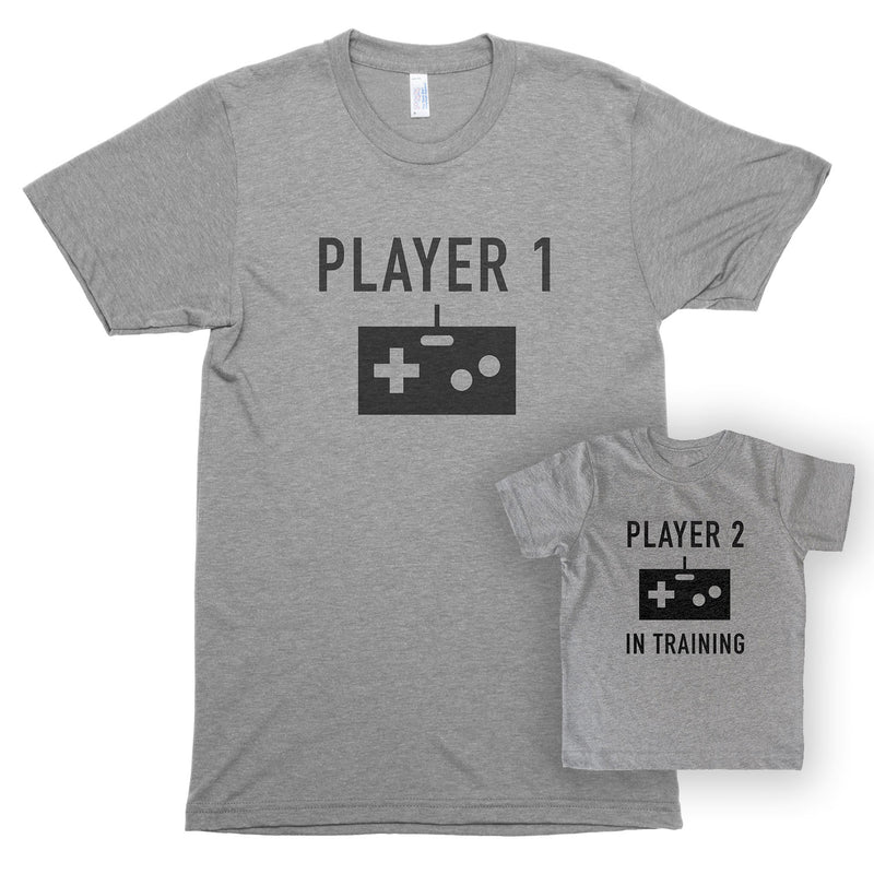 Player 1 & Player 2 in Training Premium Unisex T-Shirt/Toddler Jersey Shirt Set