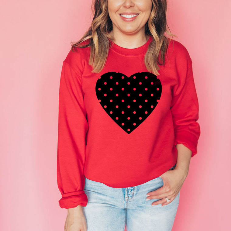 Polka Dot Heart Valentine Sweatshirt