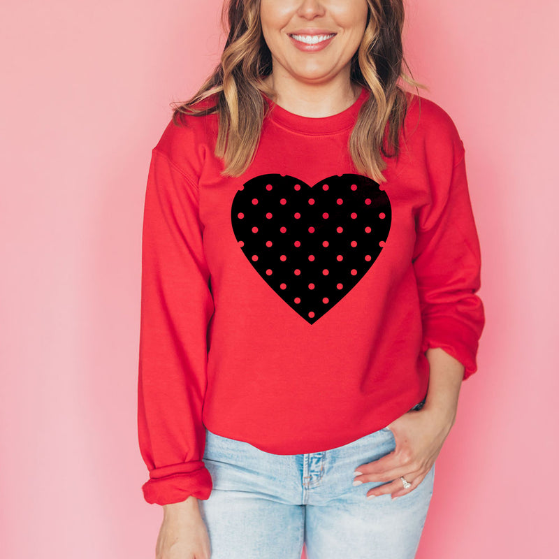 Polka Dot Heart Valentine Sweatshirt