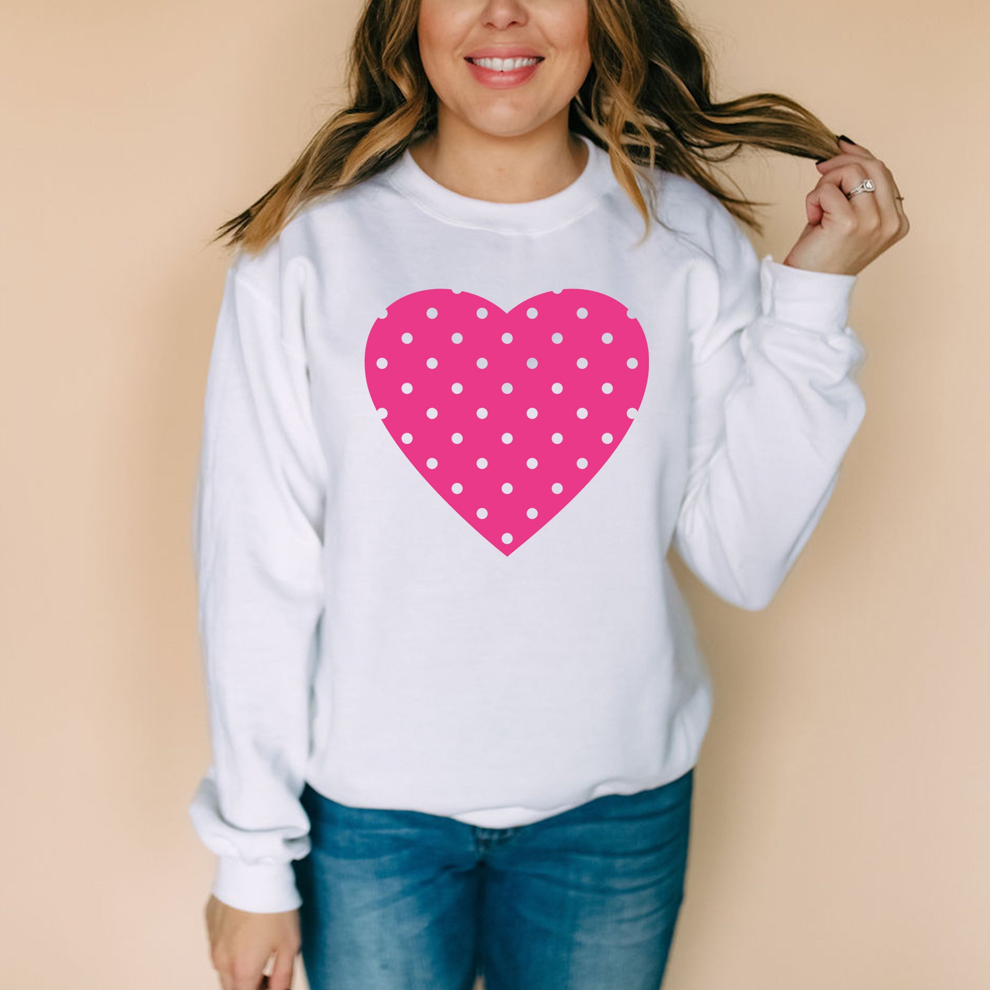 Polka Dot Heart Valentine Sweatshirt