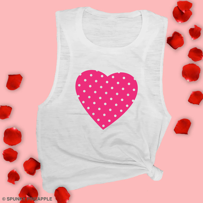 Polka Dot Heart Muscle Tee