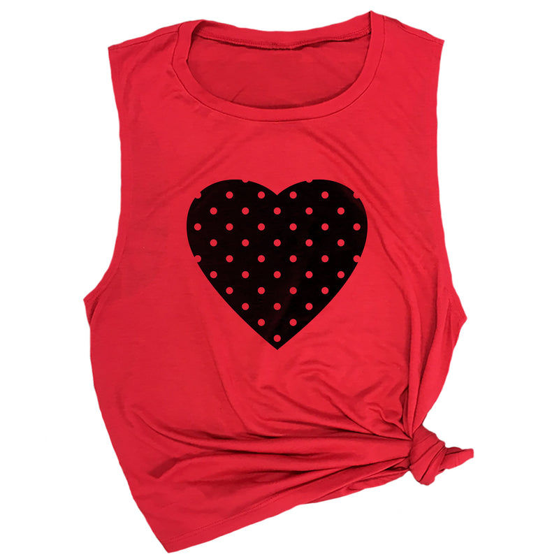 Polka Dot Heart Muscle Tee